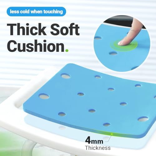 [Pre-owned] 350lbs Bath Seat Chair, Tool-Free Assembly Height Adjustable Bath Bench with Padded Seat