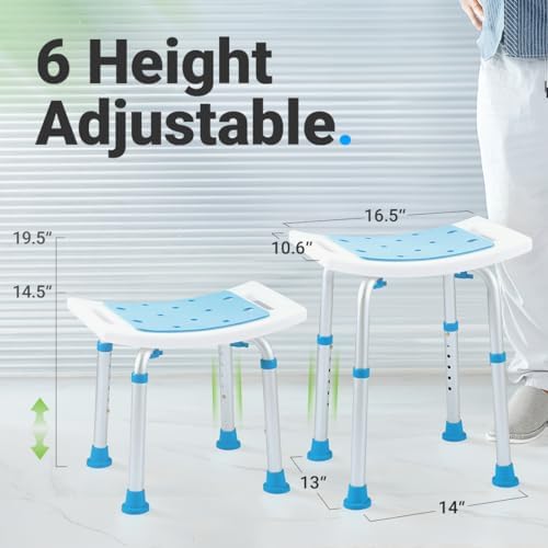 [Pre-owned] 350lbs Bath Seat Chair, Tool-Free Assembly Height Adjustable Bath Bench with Padded Seat