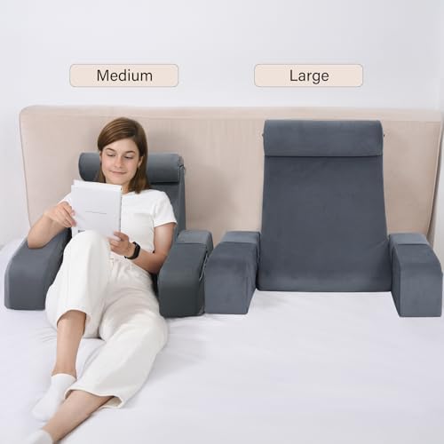 [Pre-owned] ENITYA Reading Pillow for Sitting in Bed Adult, Back Pillow for Bed Sitting up, Reading & Bed Rest Pillows for Watching TV/Reading/Gaming/Resting in Bed, Couch or Floor, Large 21"
